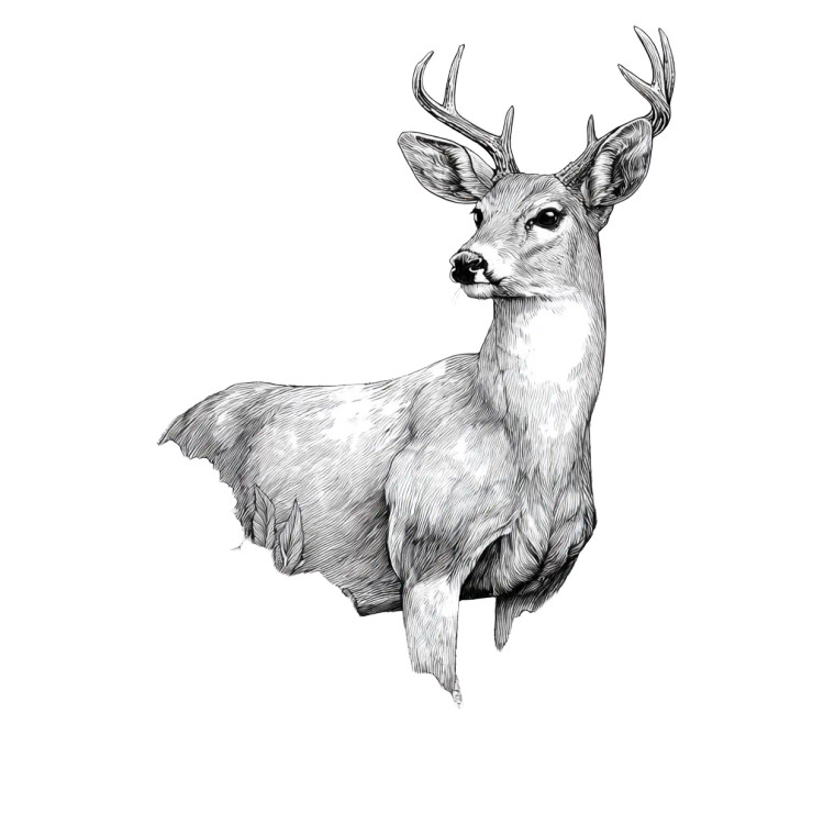 Deer On Flowers Vinyl Car Decal Sticker – Waterproof & UV-Resistant 6.826666666666667"