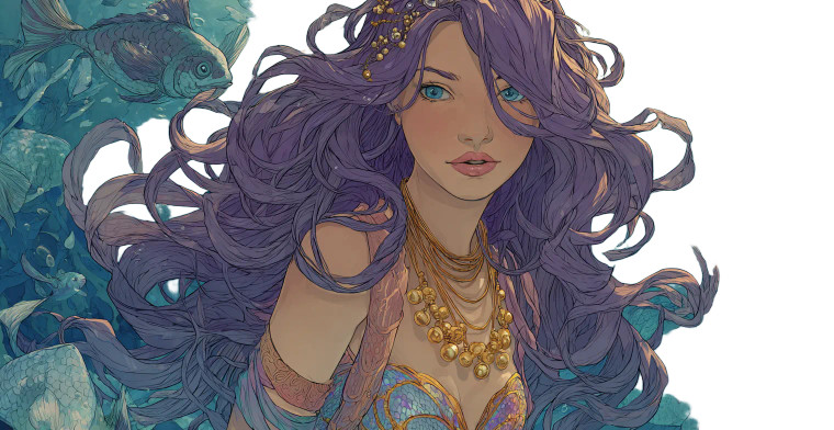 Purple-Haired Mermaid Vinyl Car Decal Sticker – Waterproof & UV-Resistant 5.226666666666667"