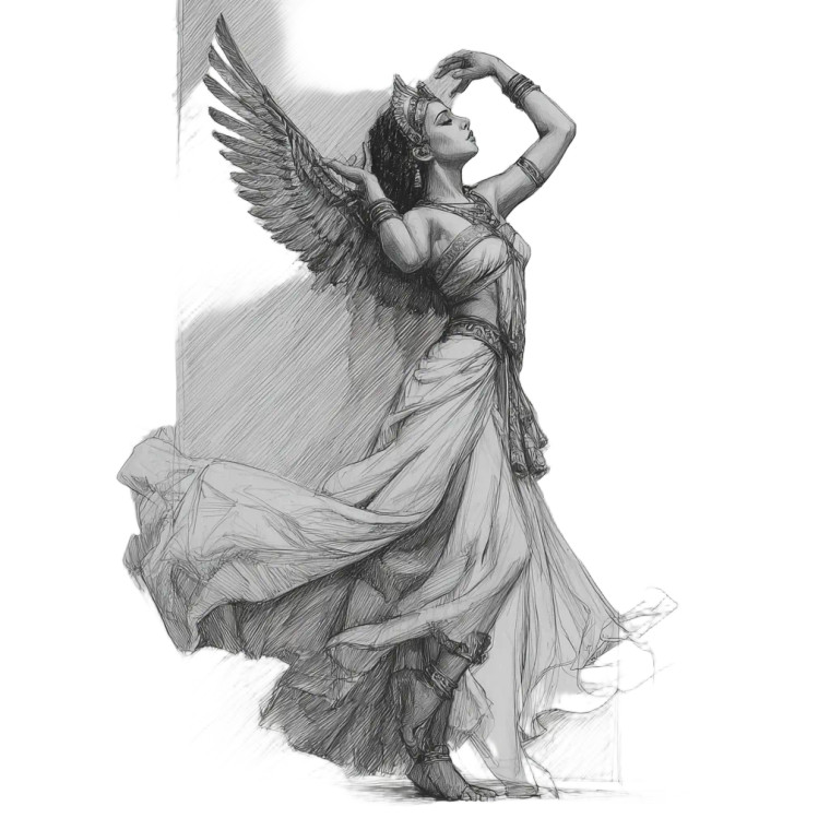 Isis Winged Drawing Vinyl Car Decal Sticker – Waterproof & UV-Resistant 3.4133333333333336"