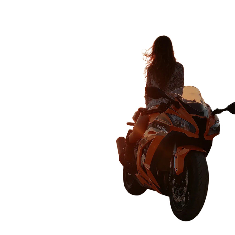 Woman On Motorcycle Vinyl Car Decal Sticker – Waterproof & UV-Resistant 3.4133333333333336"