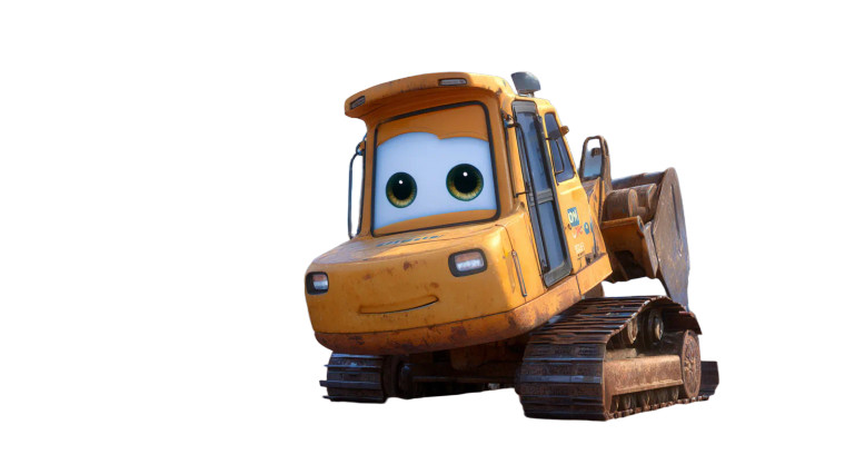 Cheerful Yellow Excavator Vinyl Car Decal Sticker – Waterproof & UV-Resistant 2.72"