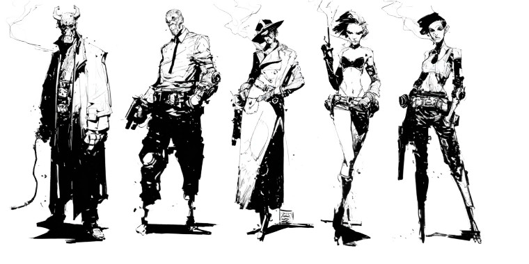 Dieselpunk Character Sketches Vinyl Car Decal Sticker – Waterproof & UV-Resistant 5.12"