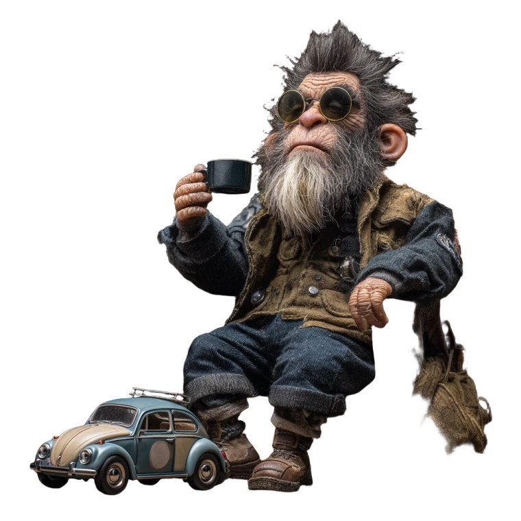 Bearded Gorilla Coffee Vinyl Car Decal Sticker – Waterproof & UV-Resistant 3.4133333333333336"