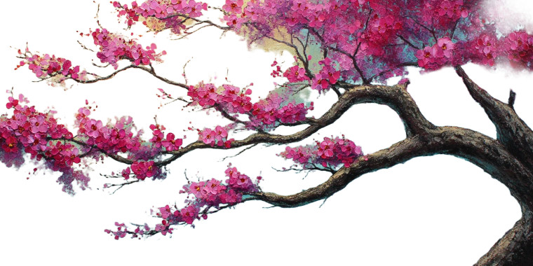 Blossoming Cherry Tree V2 Vinyl Car Decal Sticker – Waterproof & UV-Resistant 5.12"