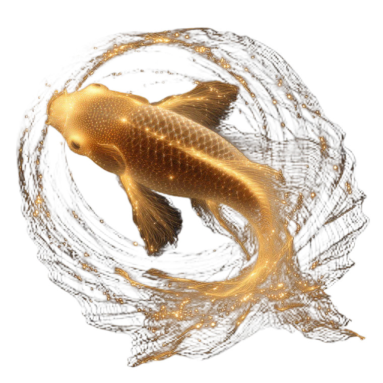 Golden Quantum Goldfish Vinyl Car Decal Sticker – Waterproof & UV-Resistant 3.4133333333333336"