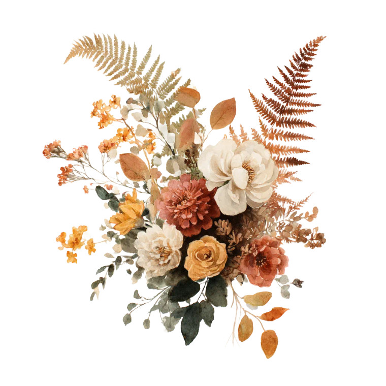 Fall Floral Bouquet V3 Vinyl Car Decal Sticker – Waterproof & UV-Resistant 6.826666666666667"
