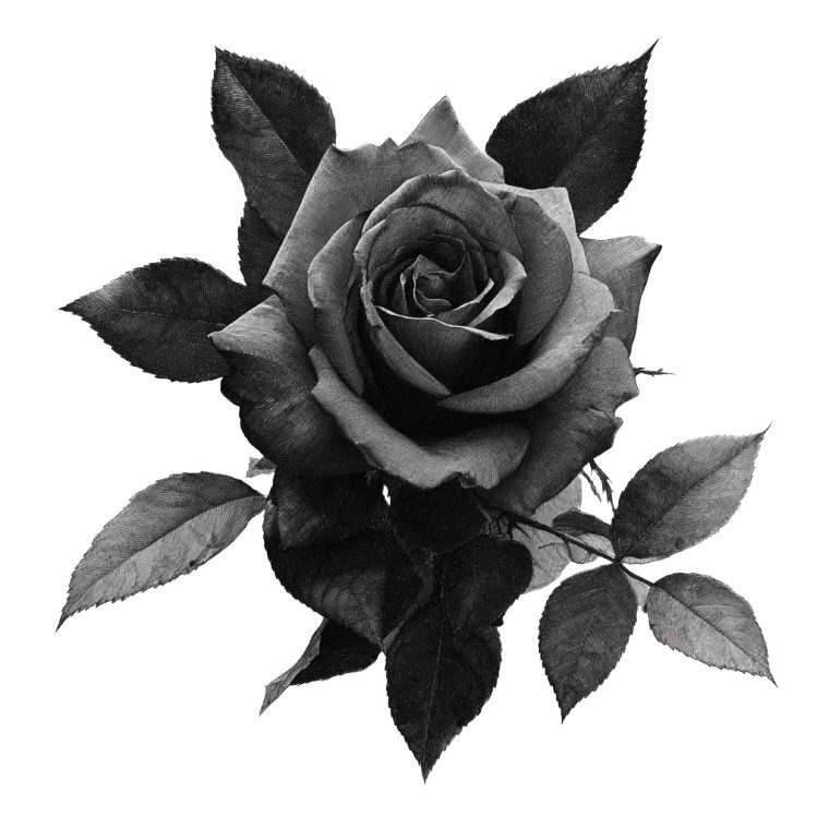 Dark Realistic Rose Vinyl Car Decal Sticker – Waterproof & UV-Resistant 3.4133333333333336"