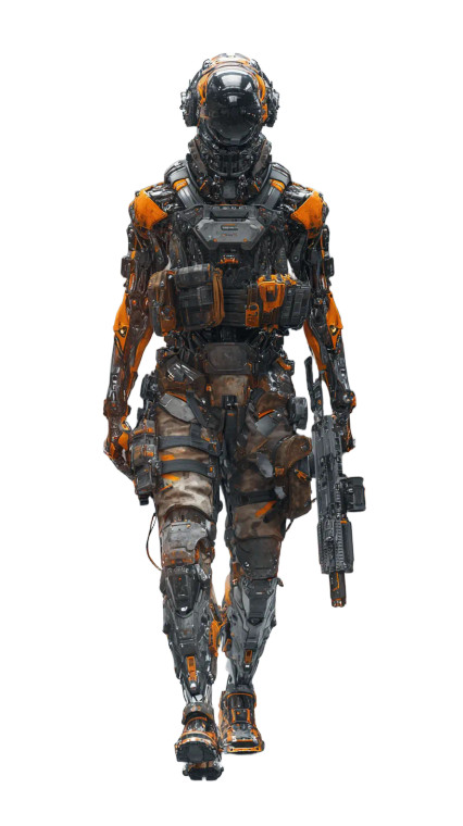 Futuristic Cyborg Soldier V3 Vinyl Car Decal Sticker – Waterproof & UV-Resistant 9.706666666666667"