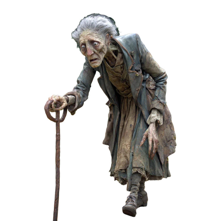 Struggling Elderly Woman Vinyl Car Decal Sticker – Waterproof & UV-Resistant 3.4133333333333336"