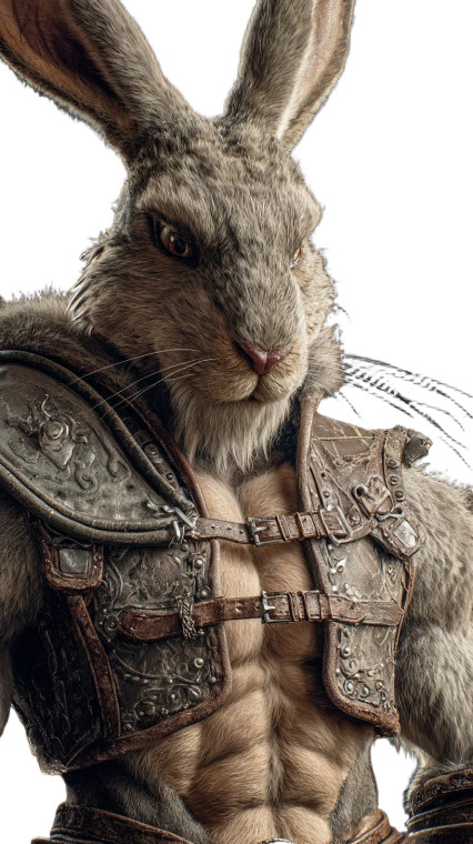 Rabbitman Warrior Vinyl Car Decal Sticker – Waterproof & UV-Resistant 4.8533333333333335"