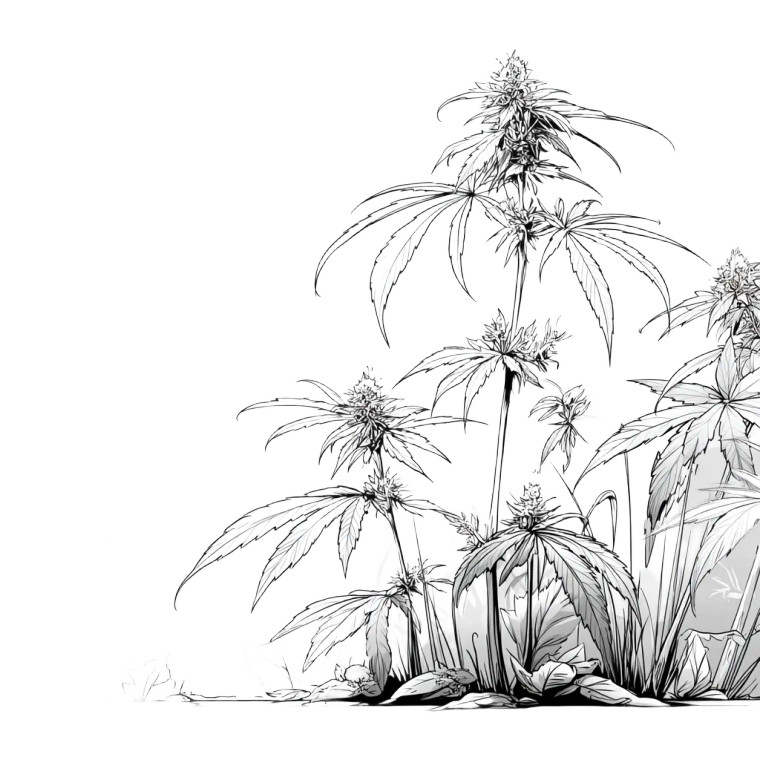 Cannabis Line Art Vinyl Car Decal Sticker – Waterproof & UV-Resistant 6.826666666666667"