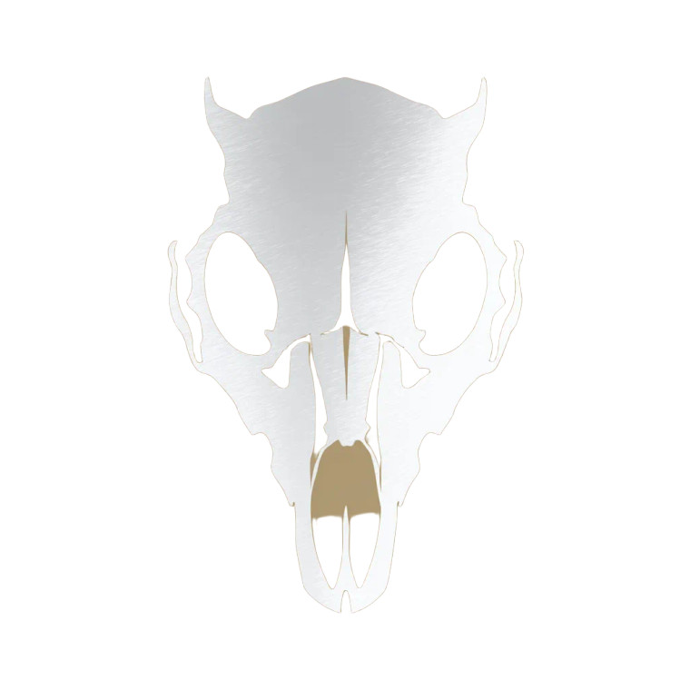 Metallic Wolf Skull Vinyl Car Decal Sticker – Waterproof & UV-Resistant 3.4133333333333336"