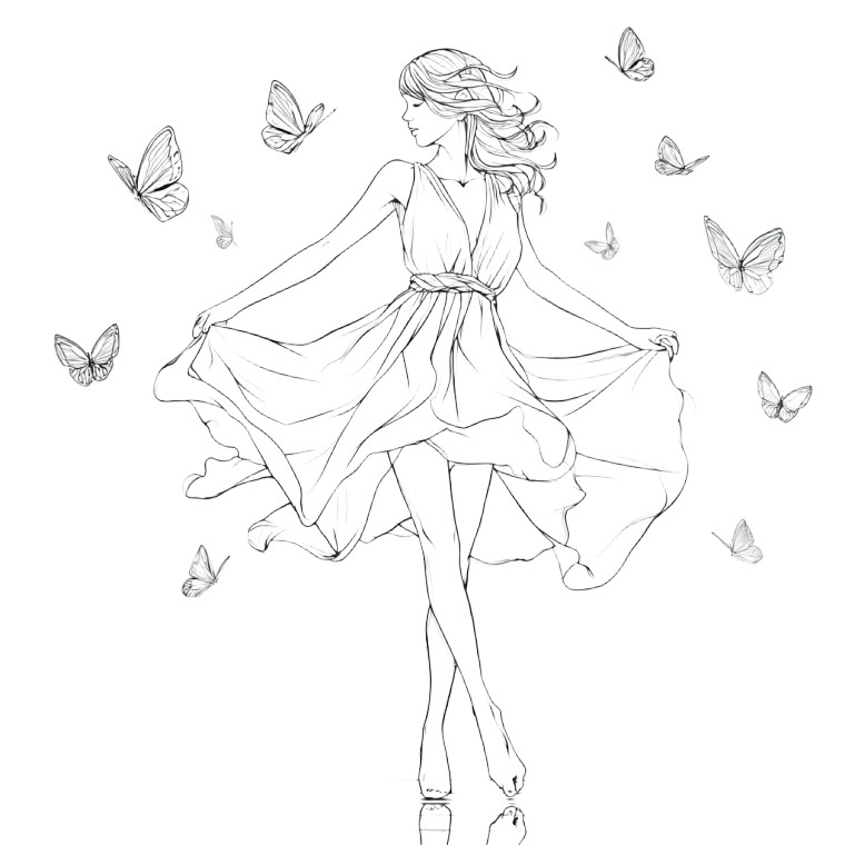 Dancing With Butterflies Vinyl Car Decal Sticker – Waterproof & UV-Resistant 3.4133333333333336"