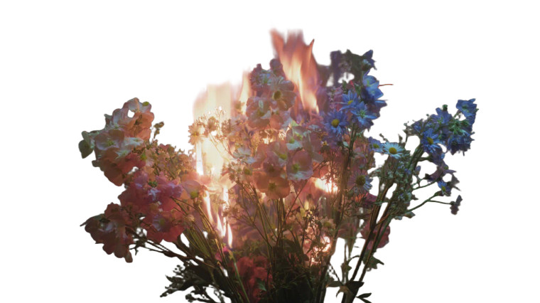 Burning Bouquet Vinyl Car Decal Sticker – Waterproof & UV-Resistant 5.4