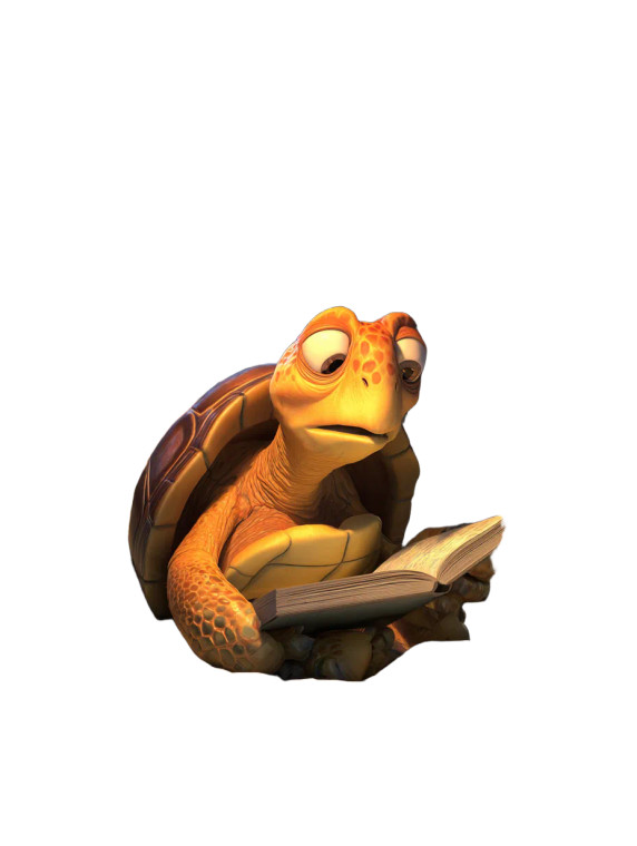 Struggling Tortoise Reader Vinyl Car Decal Sticker – Waterproof & UV-Resistant 8.213333333333333"