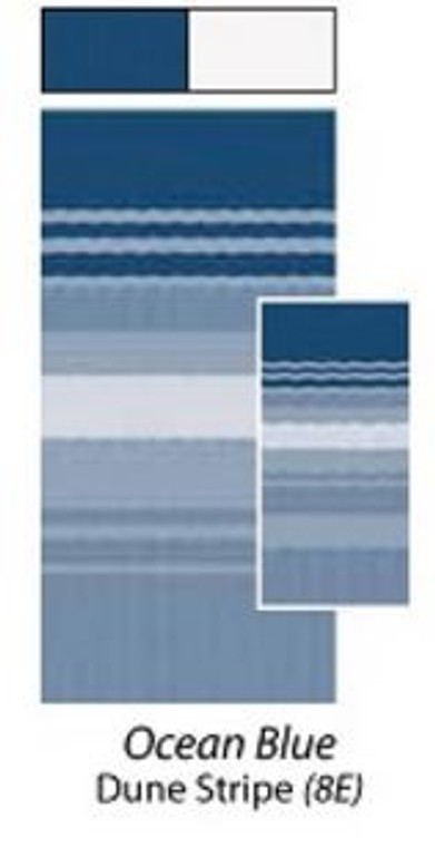Enhance Your RV Awning with Ocean Blue Dune Stripe Fabric | 16x8ft | Superior Vinyl Construction