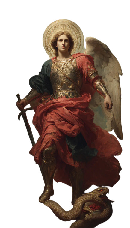 Saint Michael Triumphant V6 Vinyl Car Decal Sticker – Waterproof & UV-Resistant 4.8533333333333335"