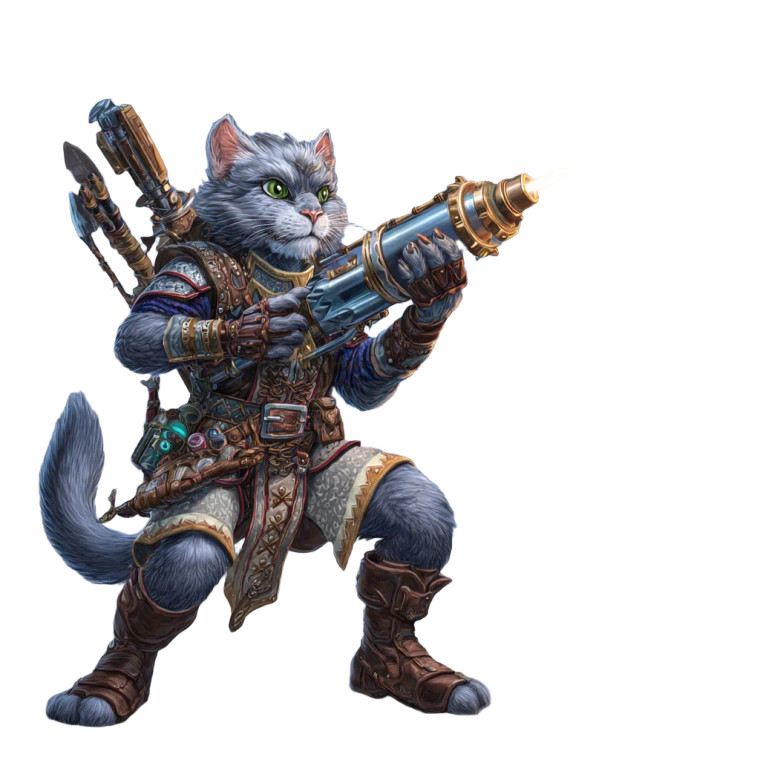 Tabaxi Warrior Attack Vinyl Car Decal Sticker – Waterproof & UV-Resistant 3.4133333333333336"