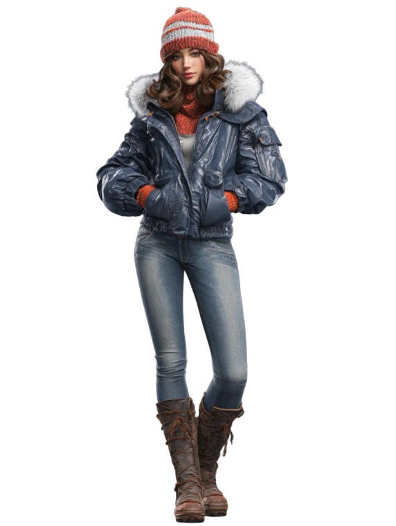 Winter Attire Model Vinyl Car Decal Sticker – Waterproof & UV-Resistant 4.1066666666666665"
