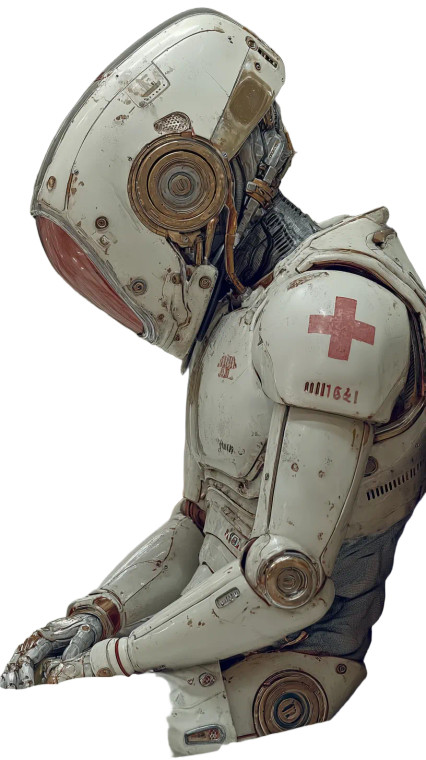 Suffering Future Robot Vinyl Car Decal Sticker – Waterproof & UV-Resistant 9.706666666666667"