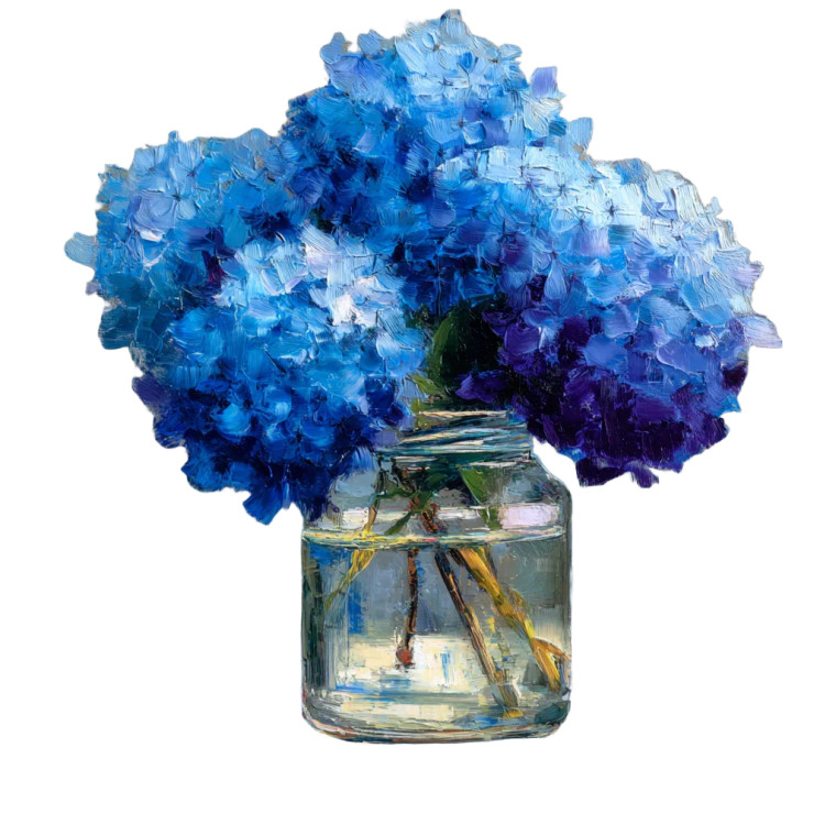 Blue Hydrangeas Vinyl Car Decal Sticker – Waterproof & UV-Resistant 6.826666666666667"