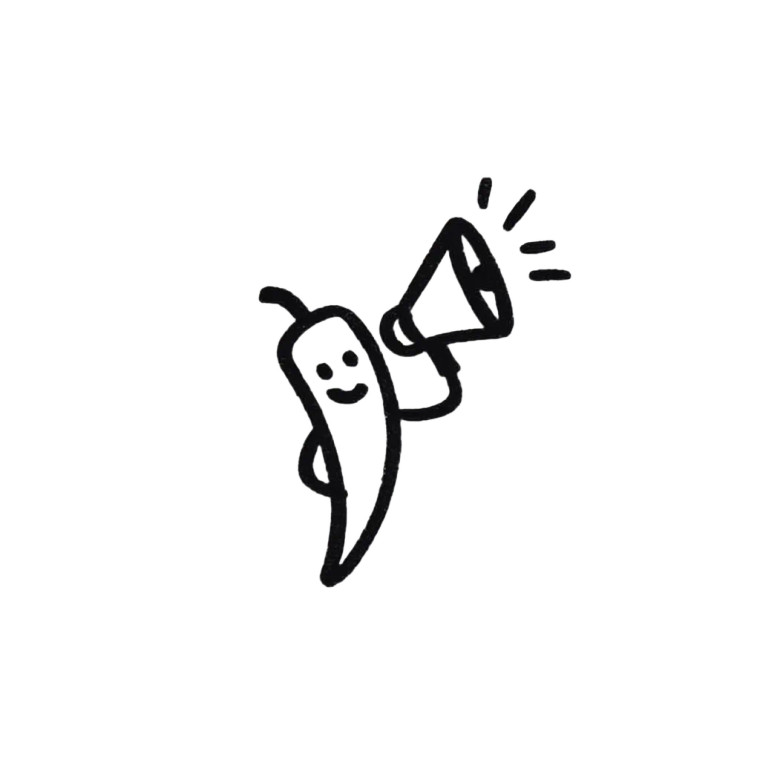 Smiling Chilli Megaphone Vinyl Car Decal Sticker – Waterproof & UV-Resistant 6.826666666666667"