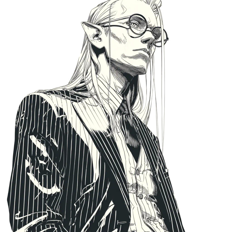 Slender Elf Gentleman Vinyl Car Decal Sticker – Waterproof & UV-Resistant 3.4133333333333336"