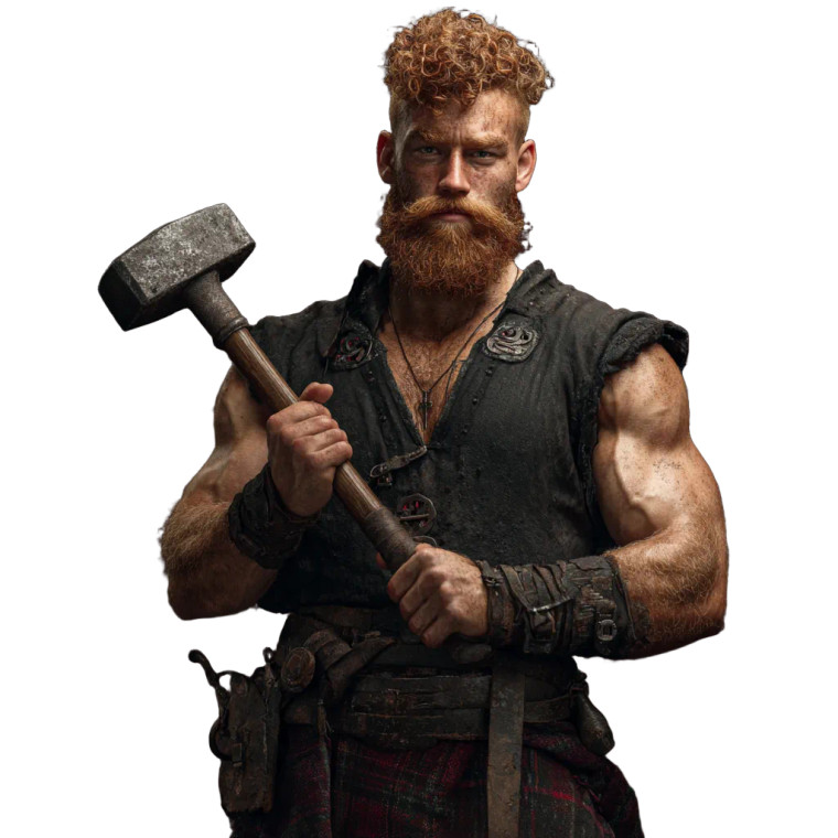 Scottish Blacksmith Vinyl Car Decal Sticker – Waterproof & UV-Resistant 3.4133333333333336"