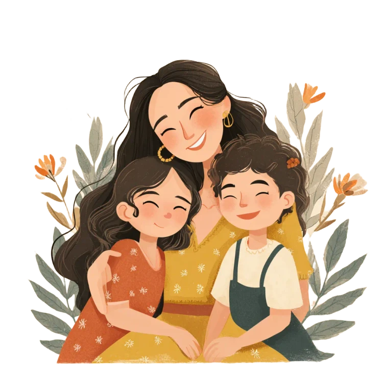 Family Illustration V3 Vinyl Car Decal Sticker – Waterproof & UV-Resistant 3.4133333333333336"
