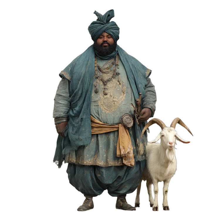 Man With Goat Vinyl Car Decal Sticker – Waterproof & UV-Resistant 3.4133333333333336"