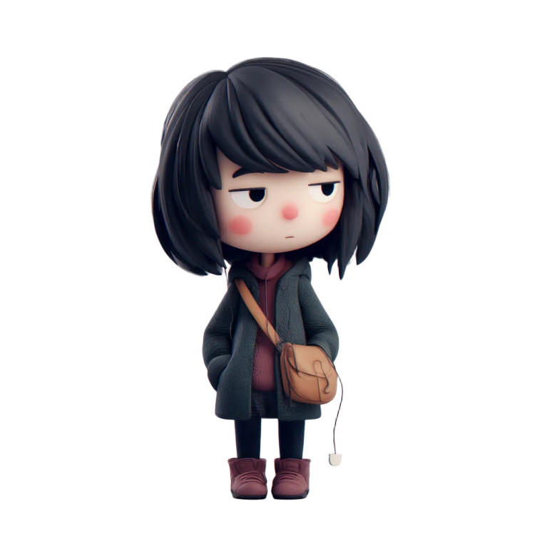 Chibi Human Vinyl Car Decal Sticker – Waterproof & UV-Resistant 3.4133333333333336"