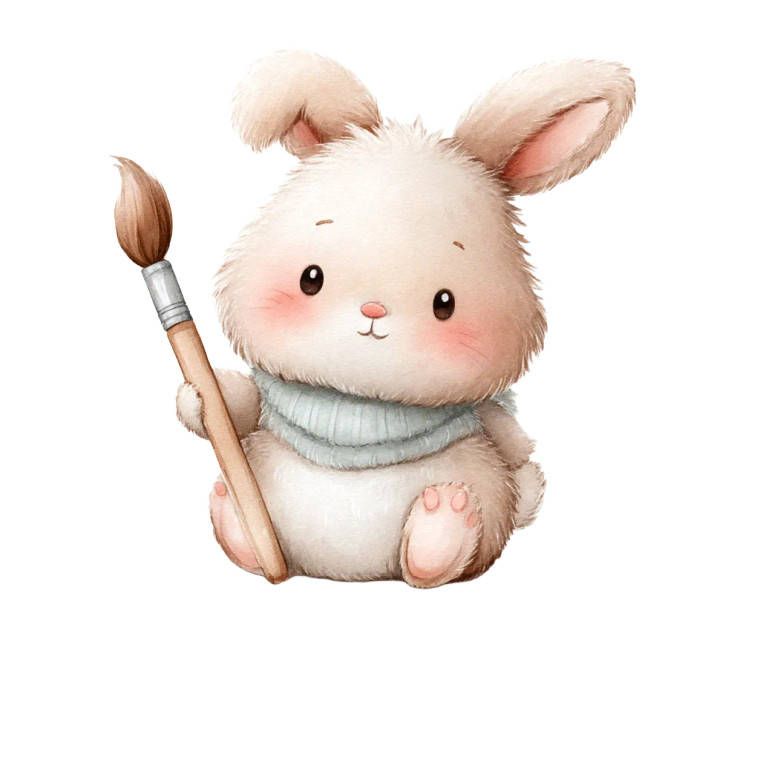 Fairy Bunny Painter Vinyl Car Decal Sticker – Waterproof & UV-Resistant 6.826666666666667"