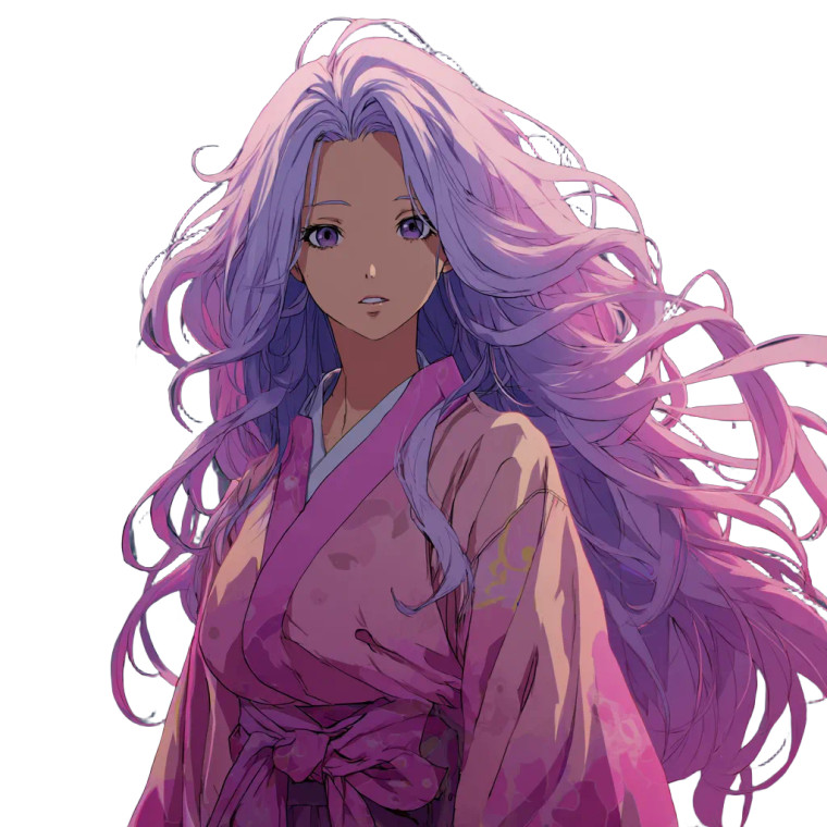 Pink Haori Woman Vinyl Car Decal Sticker – Waterproof & UV-Resistant 3.4133333333333336"