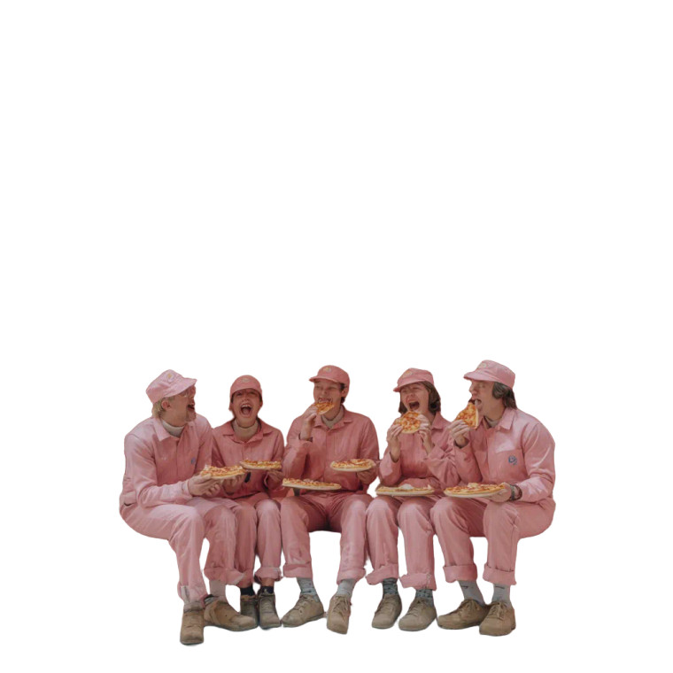 Pink Jumpsuit Pizza Party Vinyl Car Decal Sticker – Waterproof & UV-Resistant 3.4133333333333336"