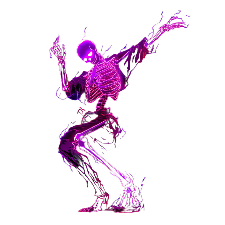 Neon Skeleton Dance Vinyl Car Decal Sticker – Waterproof & UV-Resistant 3.4133333333333336"