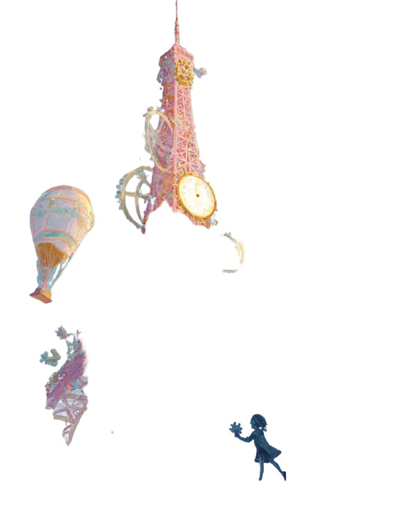 Whimsical Walking Tower Vinyl Car Decal Sticker – Waterproof & UV-Resistant 4.1066666666666665"