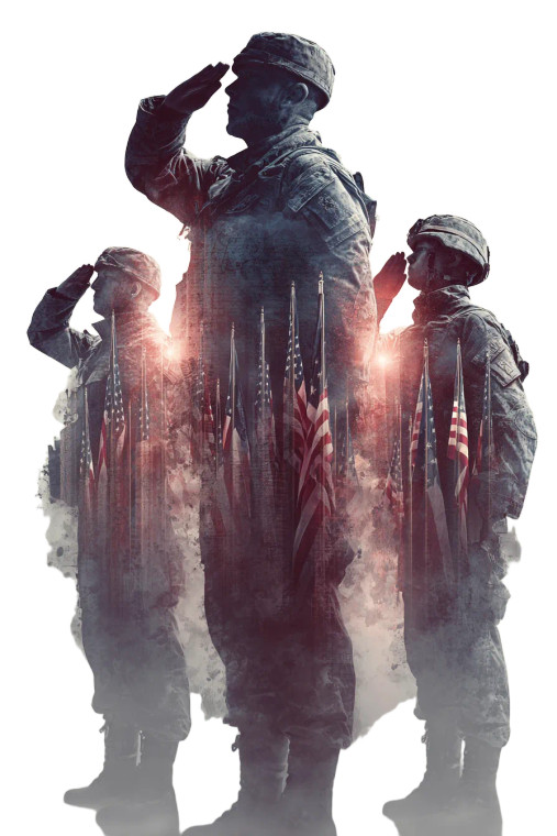 Saluting Soldiers Silhouette Vinyl Car Decal Sticker – Waterproof & UV-Resistant 4.4