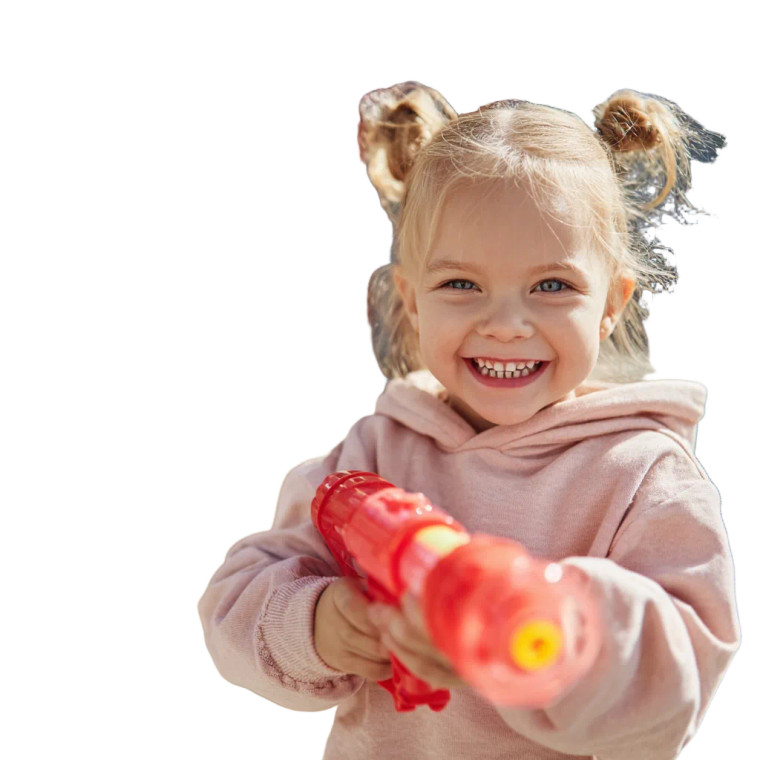 Playing With Bubble Guns Vinyl Car Decal Sticker – Waterproof & UV-Resistant 3.4133333333333336"