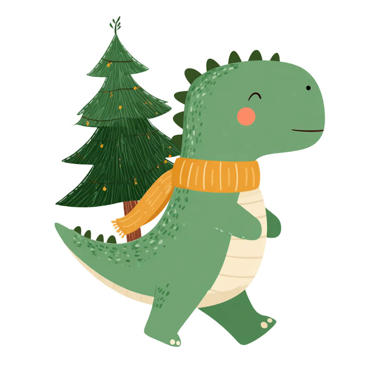 Dinosaur With Scarf Vinyl Car Decal Sticker – Waterproof & UV-Resistant 3.4133333333333336"