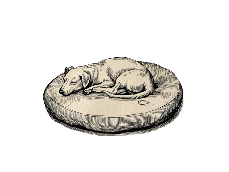 Sleeping Dog Drawing V2 Vinyl Car Decal Sticker – Waterproof & UV-Resistant 6.1866666666666665"