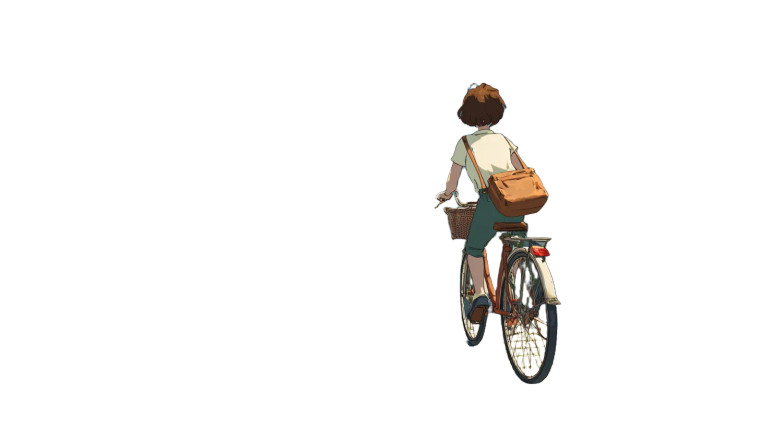 Bicycling Seaside Girl Vinyl Car Decal Sticker – Waterproof & UV-Resistant 2.72"