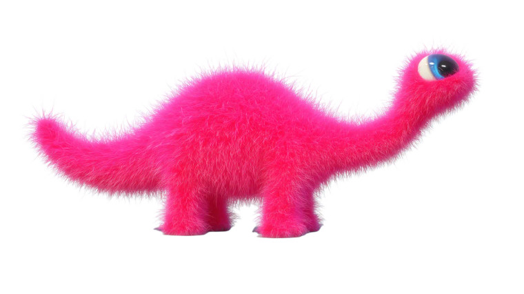 Pink Fluffy Dinosaur V2 Vinyl Car Decal Sticker – Waterproof & UV-Resistant 5.4