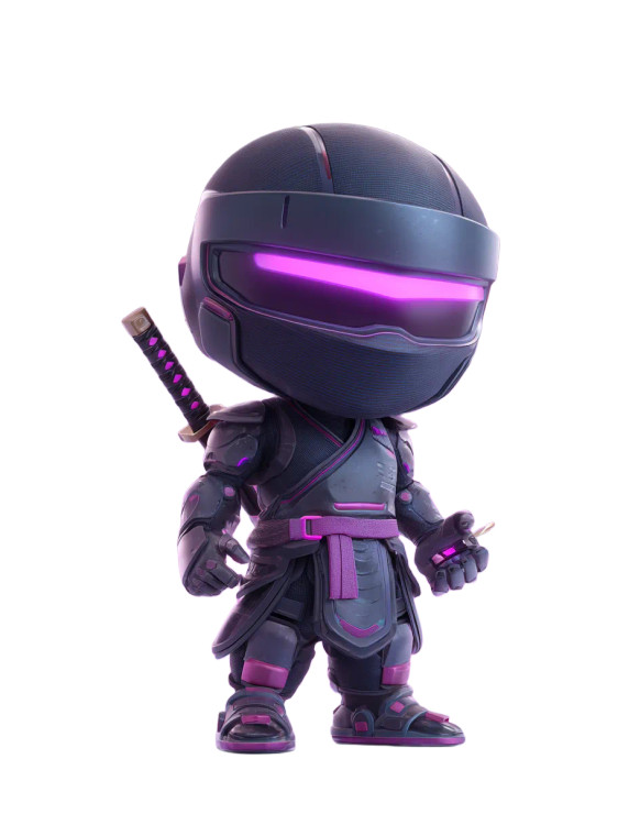 Cyberpunk Chibi Ninja Vinyl Car Decal Sticker – Waterproof & UV-Resistant 4.1066666666666665"