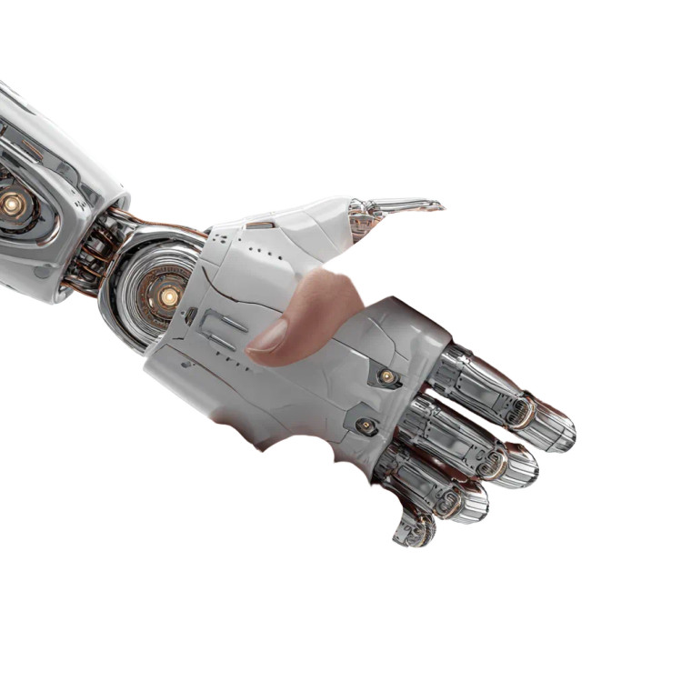 Human-Robot Handshake V8 Vinyl Car Decal Sticker – Waterproof & UV-Resistant 3.4133333333333336"