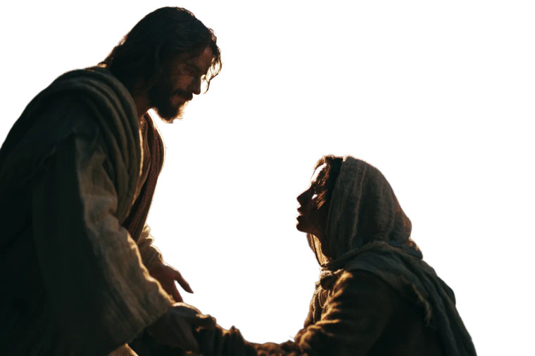 Divine Compassion Scene Vinyl Car Decal Sticker – Waterproof & UV-Resistant 2.986666666666667"