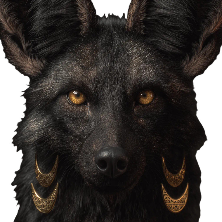 Golden-Eyed Jackal Vinyl Car Decal Sticker – Waterproof & UV-Resistant 3.4133333333333336"