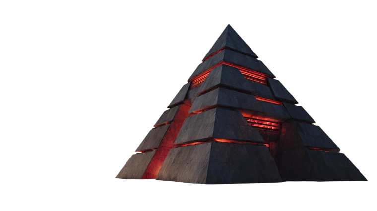 Futuristic Glowing Pyramid V2 Vinyl Car Decal Sticker – Waterproof & UV-Resistant 2.72"