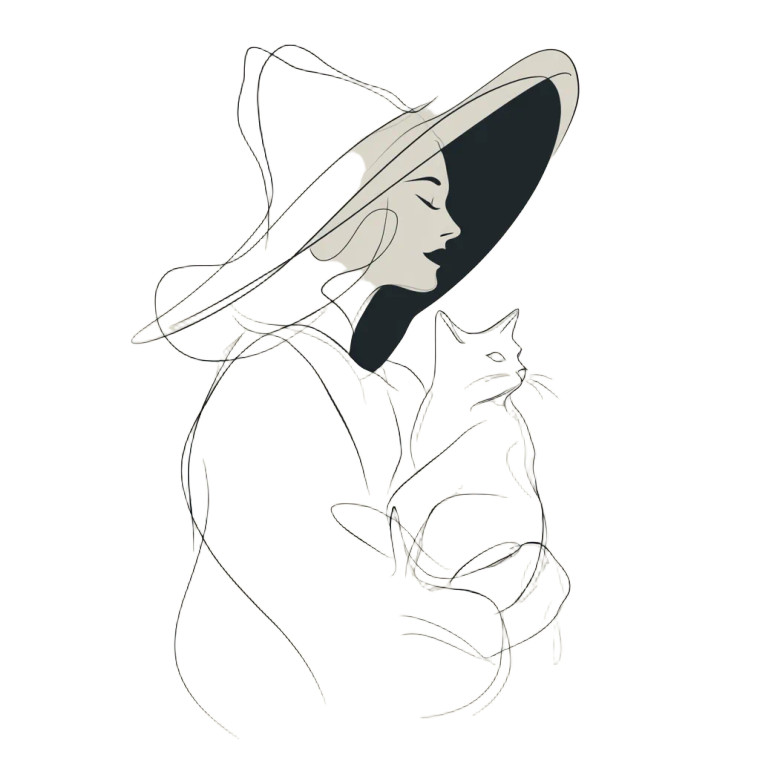 Witch With Cat V5 Vinyl Car Decal Sticker – Waterproof & UV-Resistant 6.826666666666667"