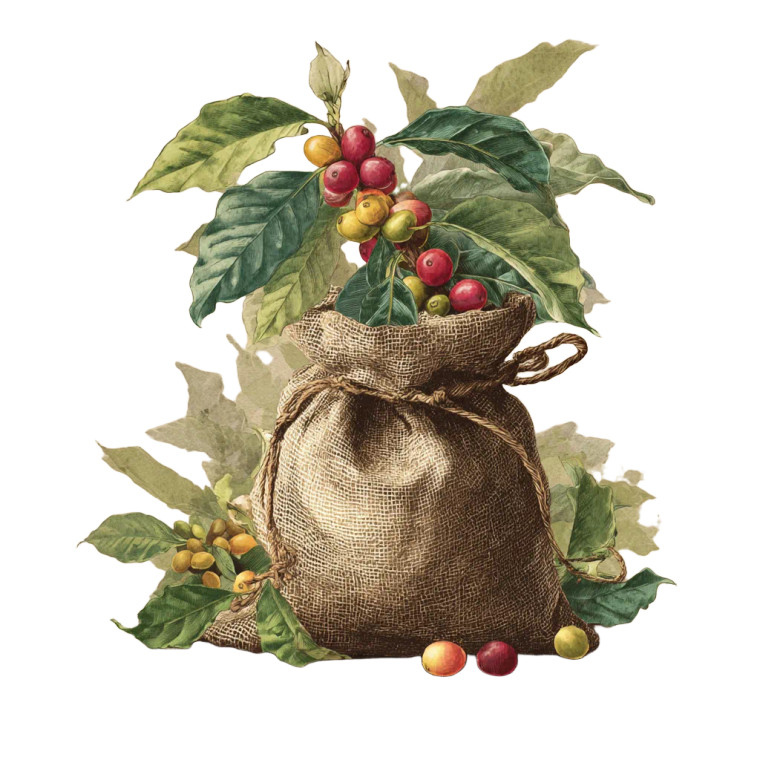 Coffee Sack Illustration Vinyl Car Decal Sticker – Waterproof & UV-Resistant 3.4133333333333336"