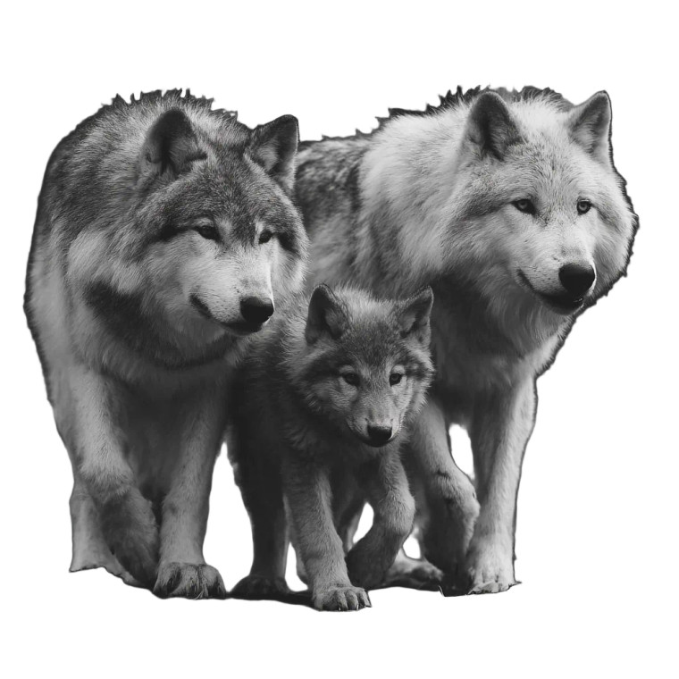 Wolves Playing Vinyl Car Decal Sticker – Waterproof & UV-Resistant 3.4133333333333336"